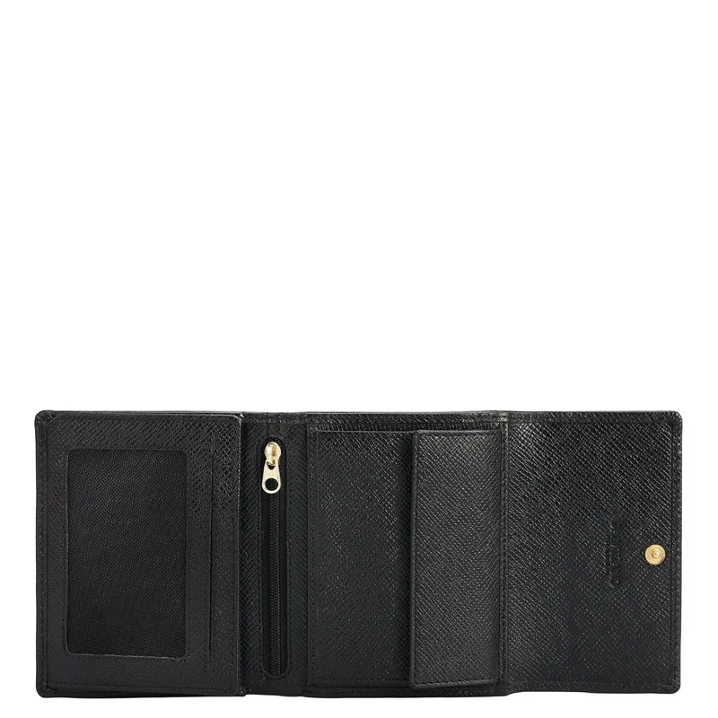 Da Milano Black Croco Leather Ladies Wallet - Black for Women | Best Price UAE